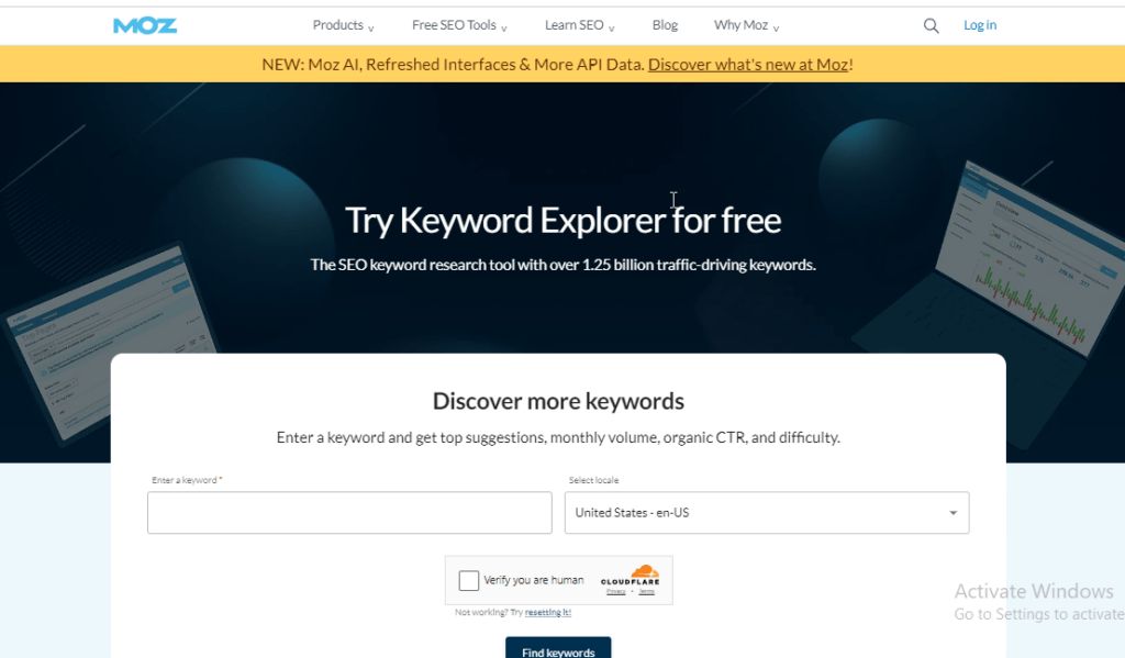 MOZ Keyword Explorer